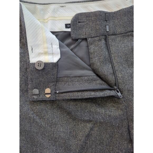 TALBOTS Wool Blend Gray & Silver Sparkle High Waist Straight Pants Womens sz 4P - Picture 4 of 7